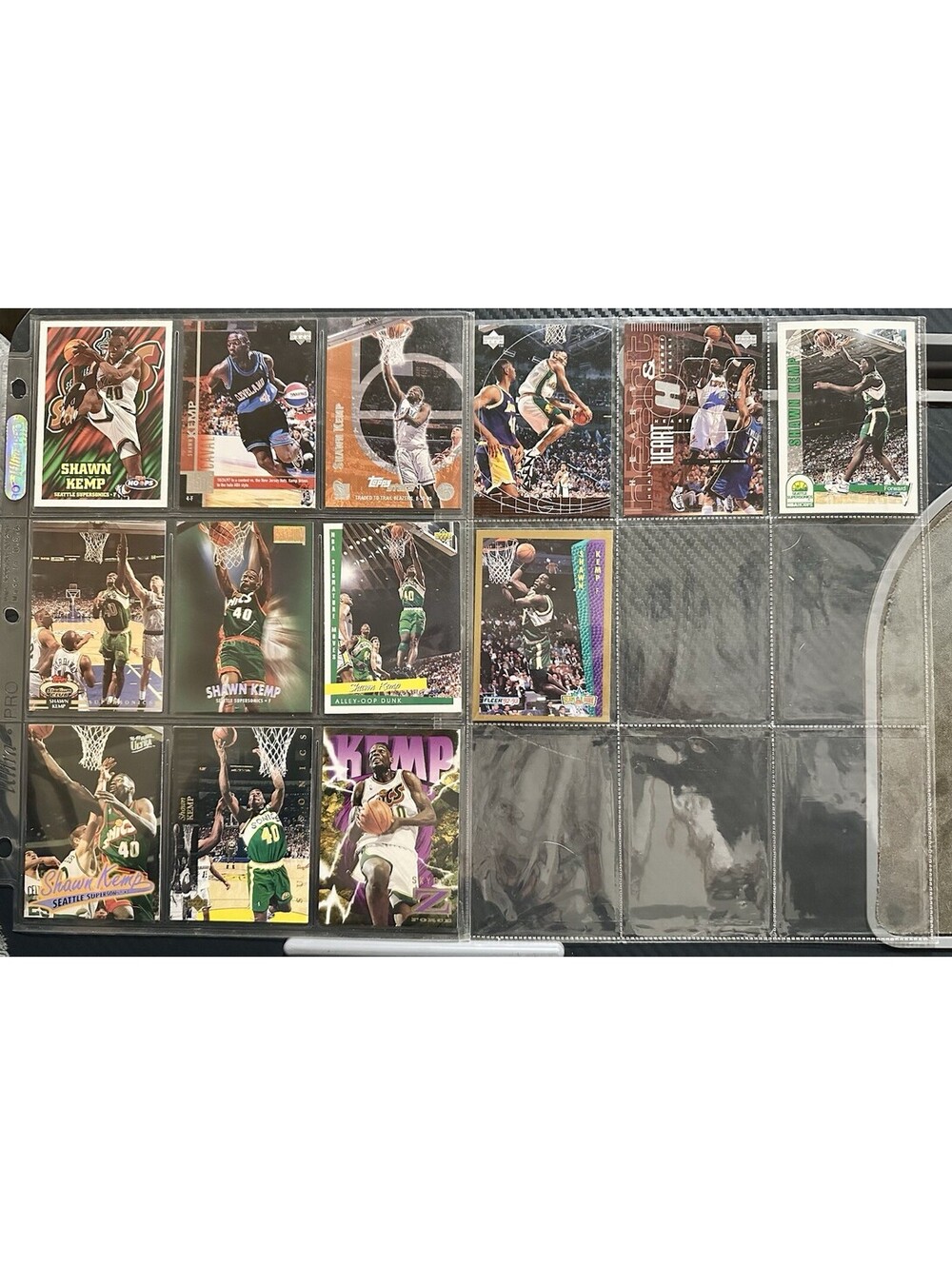 Shawn Kemp 13 Card Lot SuperSonics NBA SkyBox Upper Deck Fleer Inserts HOF